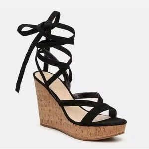 GUESS LACE UP WEDGE SANDAL